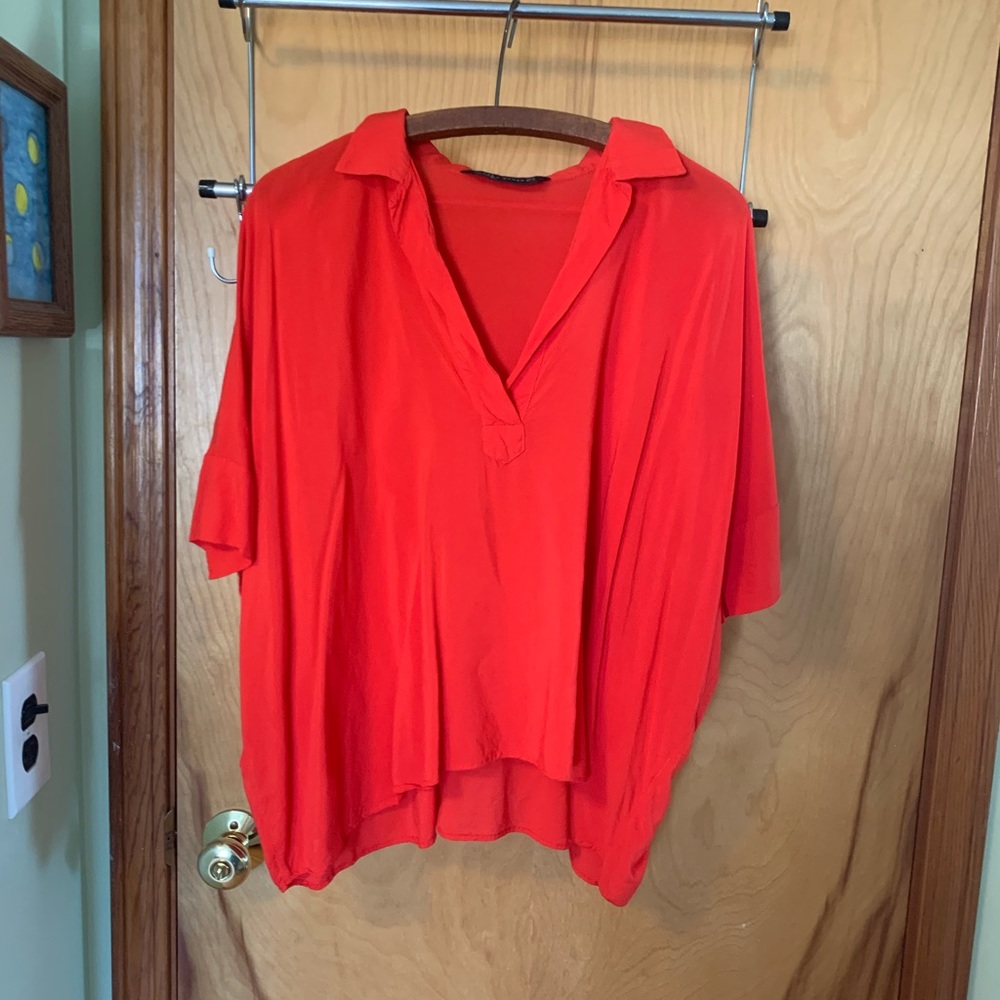 Zara Red Blouse M